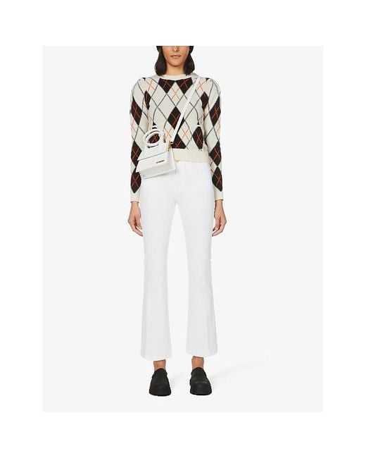 FRAME White Le Crop Mini Boot Boot-Cut Mid-Rise Jeans