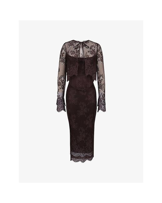 House Of Cb Larra Corset Lace Midi Dress With Bolero | Lyst
