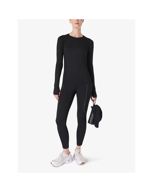 Sweaty Betty Black Therma Boost Recycled Polyester-Blend Running Leggings