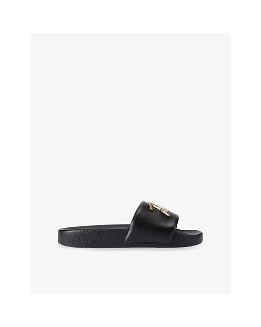 Kurt Geiger Black Meena Kurt Faux-Leather Slides