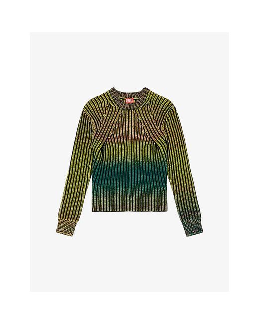 DIESEL Green K-Oakland Round-Neck Long-Sleeve Knitted Jumper for men