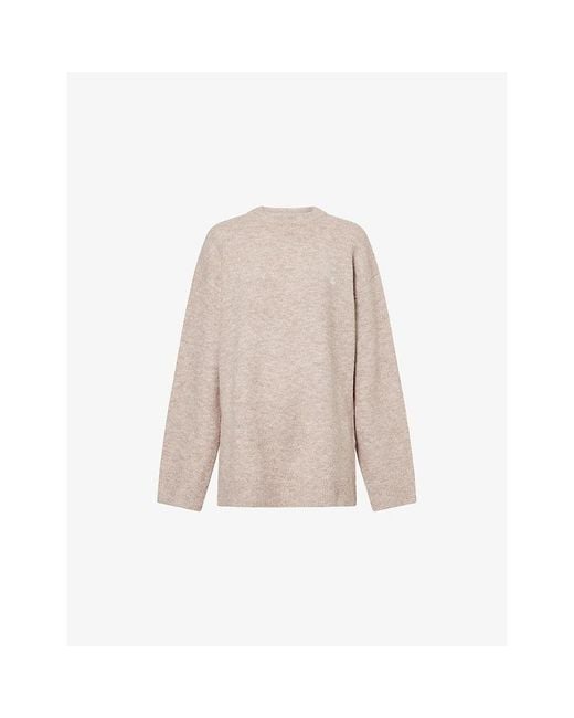 4th & Reckless Natural Brady Logo-Embroidery Knitted Jumper