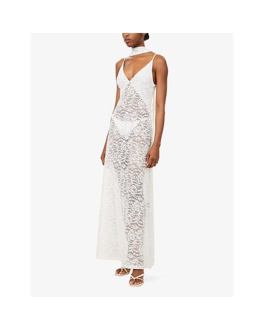 Away That Day White X Gigi & Forte Dei Marmi Floral-Lace Maxi Dress