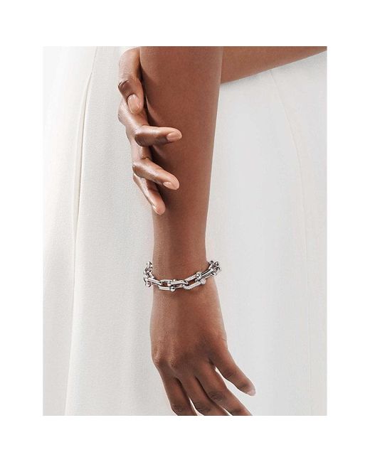 Tiffany & Co Metallic Tiffany Hardwear Double Link 18Ct- And 1.70Ct Pavé-Diamond Bracelet