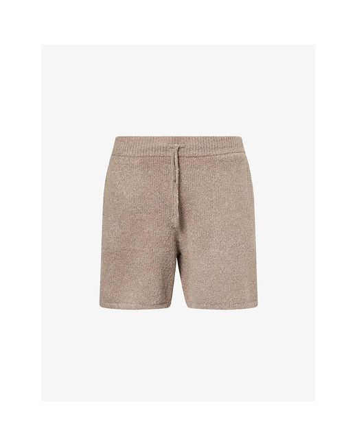 The Couture Club Natural Boucle Relaxed-Fit Knitted Shorts for men