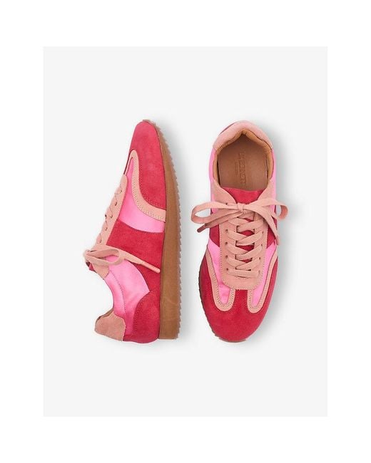 L.K.Bennett Pink Sport Suede And Textile Low-Top Trainers