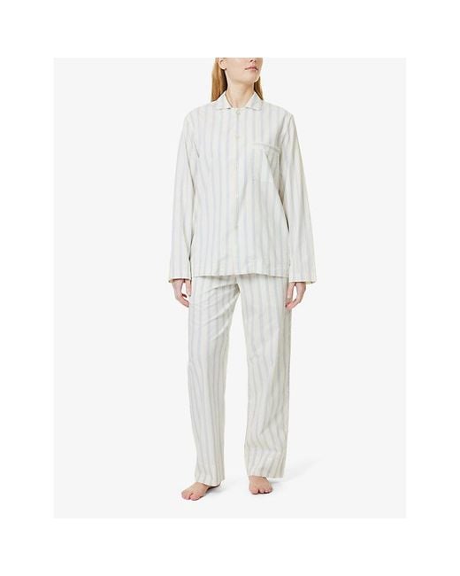 Tekla White Patch-Pocket Cotton Poplin Pyjama Shirt for men