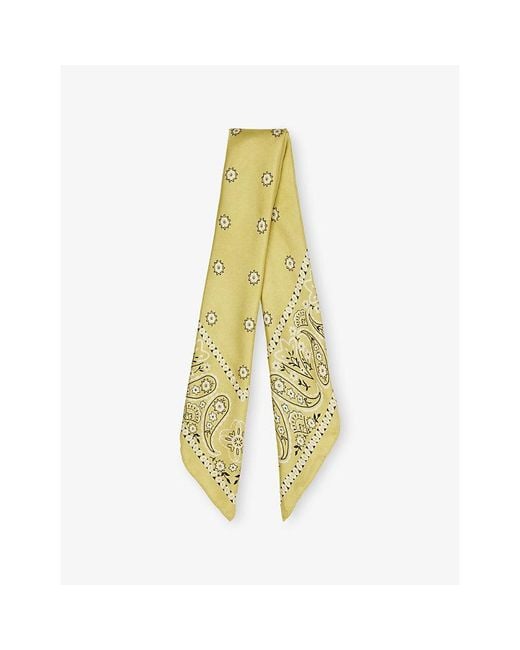 Weekend by Maxmara Yellow Bandana-Print Square Silk Scarf