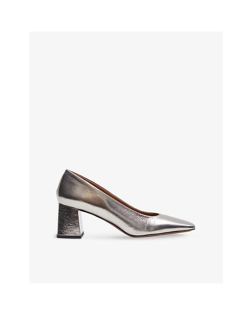 Joseph Metallic Leather Heeled Pumps