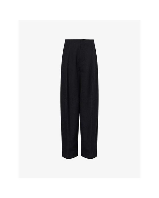 Victoria Beckham Black Eugenie Tailored Virgin-Wool Trousers