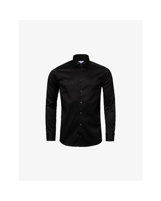 Eton of Sweden Black Slim-Fit Cotton-Twill Shirt for men