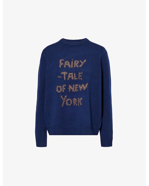 Bella Freud Blue Fairytale Of New York Wool-blend Jumper