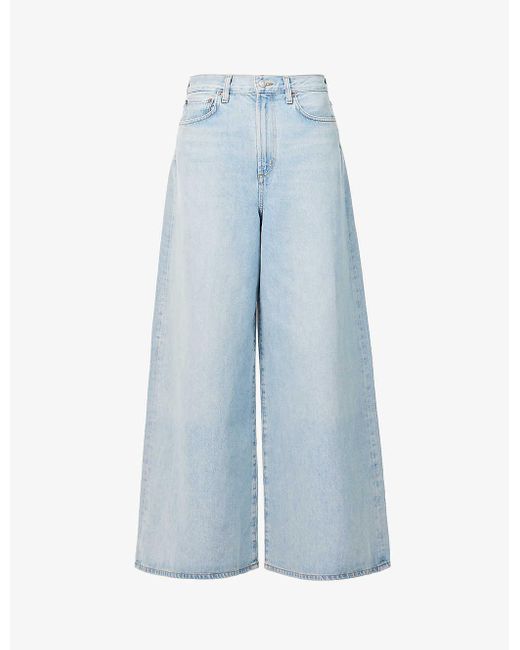 Agolde Blue Nolan Wide-leg High-rise Jeans