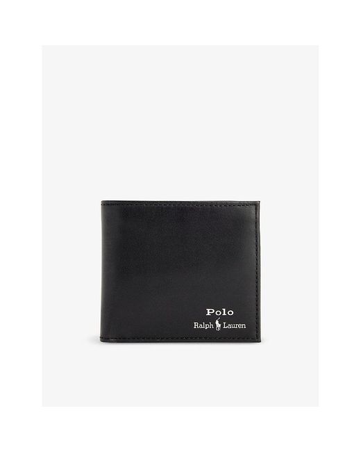 Polo Ralph Lauren Black Logo-embossed Billfold Leather Wallet for men