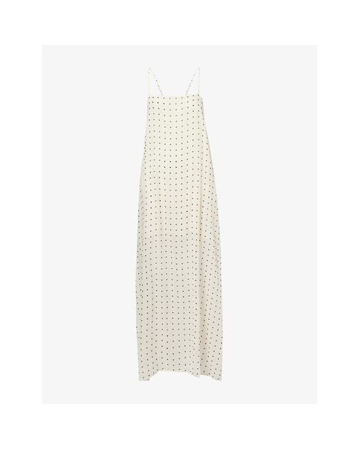 Dissh White Vanessa Polka-Dot Woven Midi Dress