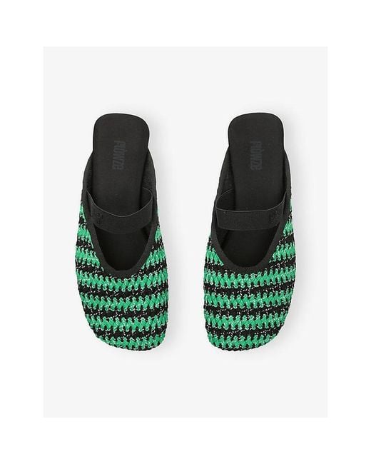 FLOWZE Green Flò Woven Mules