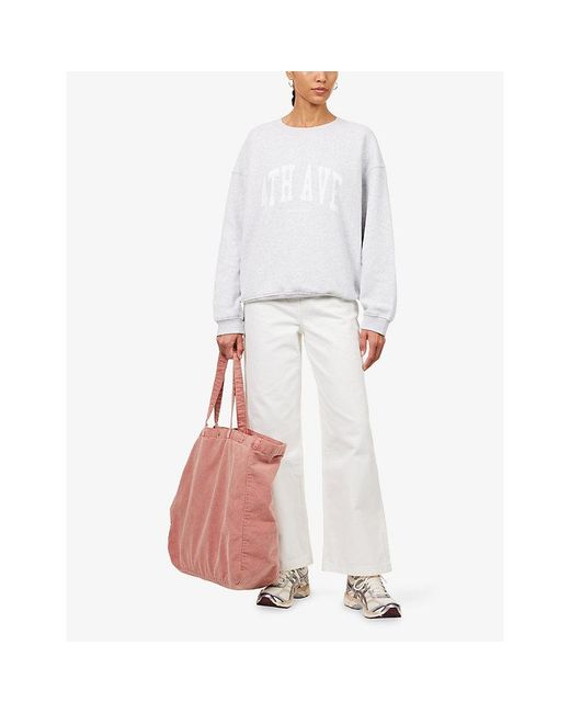 4th & Reckless White Avenue Oversized Cotton-Jersey Sweatshirt