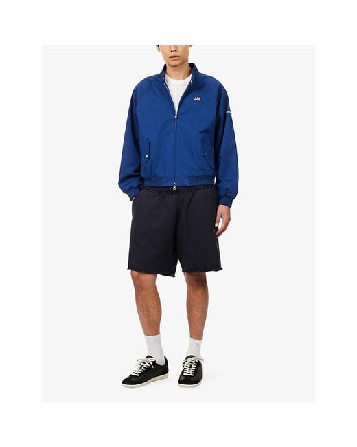 Cole Buxton Blue Rodeo Embroidered-Logo Cotton Bomber Jacket for men