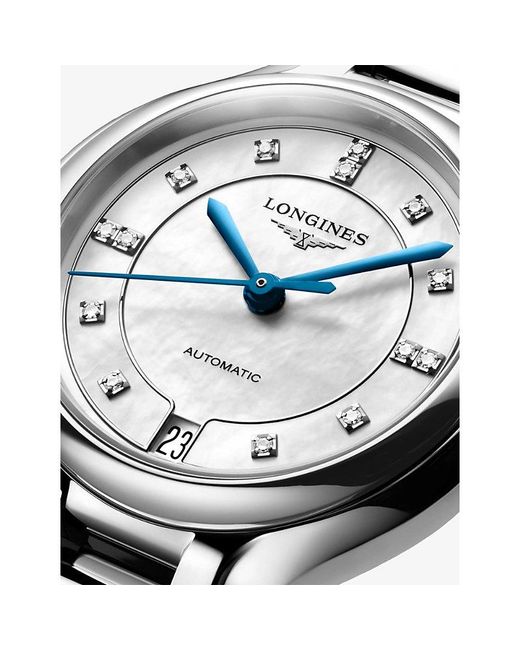 Longines Metallic Primaluna Stainless-Steel And 0.060Ct Diamond Automatic Watch 34Mm for men