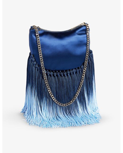 Ted Baker Satin Tassel Ombre-design Gold-chain Woven Bag in Blue | Lyst UK