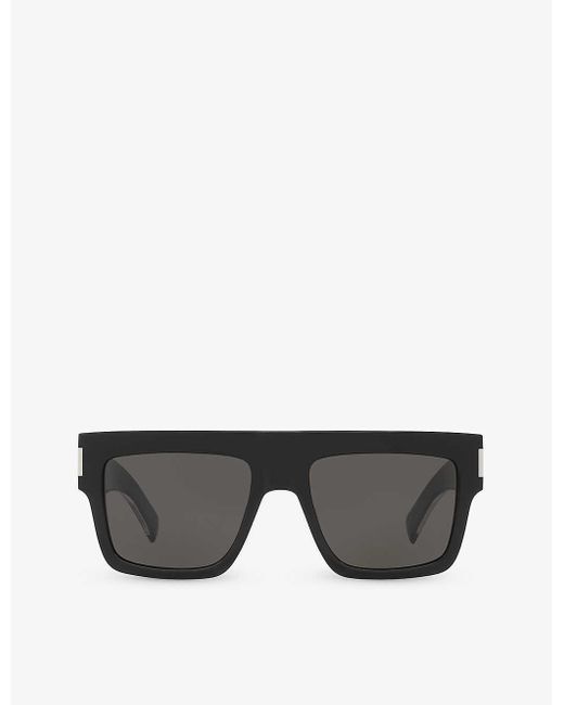 Saint Laurent Gray Sl628 Square-frame Acetate Sunglasses