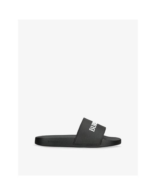Burberry Black Furley Rubber Sliders for men