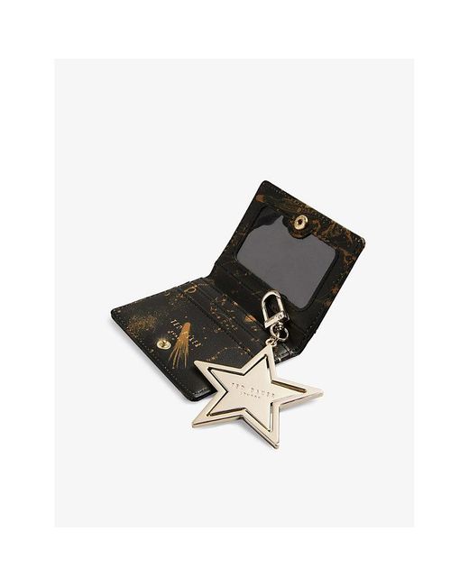 Ted Baker Star Keyring And Fauxleather Card Holder Gift Set in White