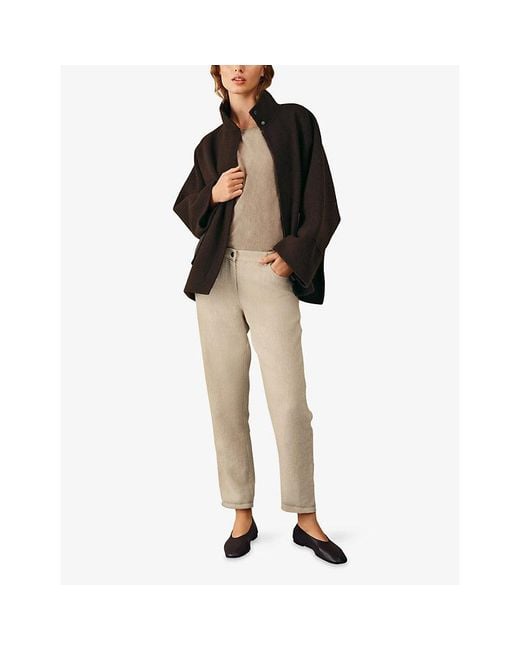 The White Company Natural Tapered Brompton Linen Trousers