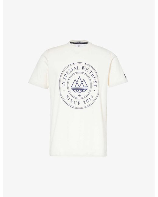 Adidas Originals White Spezial Anniversary Brand-appliquéd Organic-cotton Jersey T-shirt for men