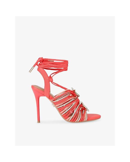Carvela Kurt Geiger Red Marina Faux-Leather Heeled Sandals