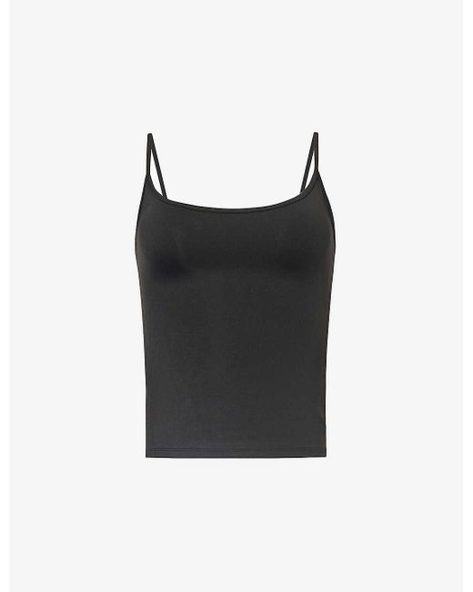 Lounge Underwear Black Essential Logo-print Stretch-woven Top