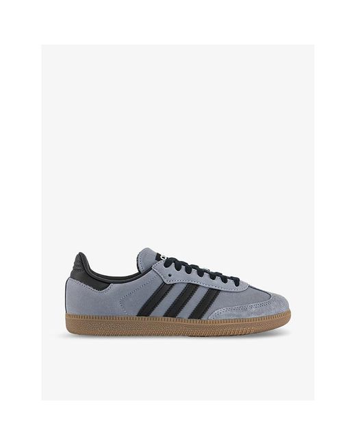 Adidas Blue Samba Og Leather Low-Top Trainers