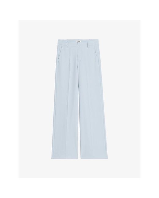 Zadig & Voltaire Blue Panol Wide-Leg Woven Trousers