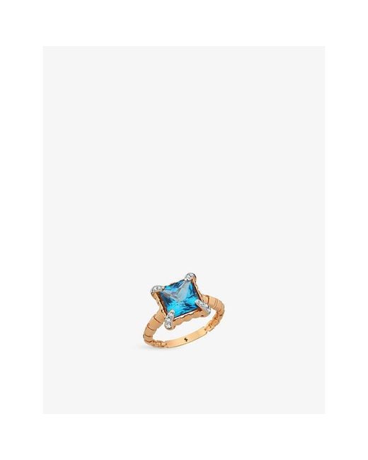 La Maison Du Couturier White Selda Princess Topaz And Diamond Ring