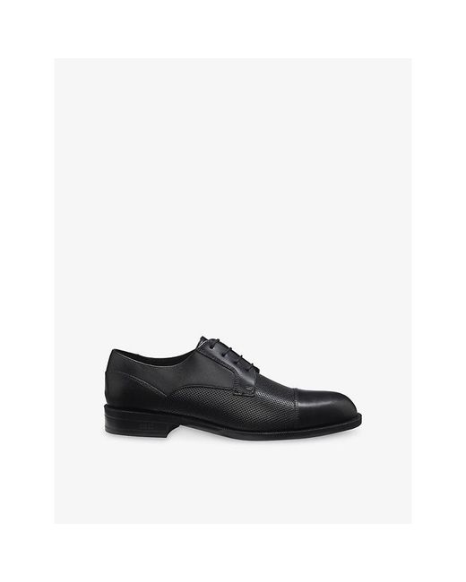 Boss Black Lace-Up Leather Derby Shoes for men