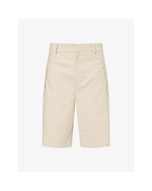 Hiking Patrol Natural Path Straight-Leg Linen-Blend Shorts for men