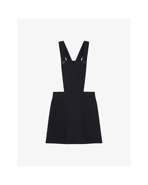 Claudie Pierlot Black Crossover-strap Woven Mini Dress