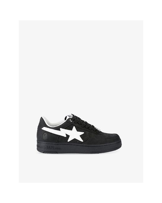 A Bathing Ape Black Bape Sta Os #3 M2 Leather Trainers for men