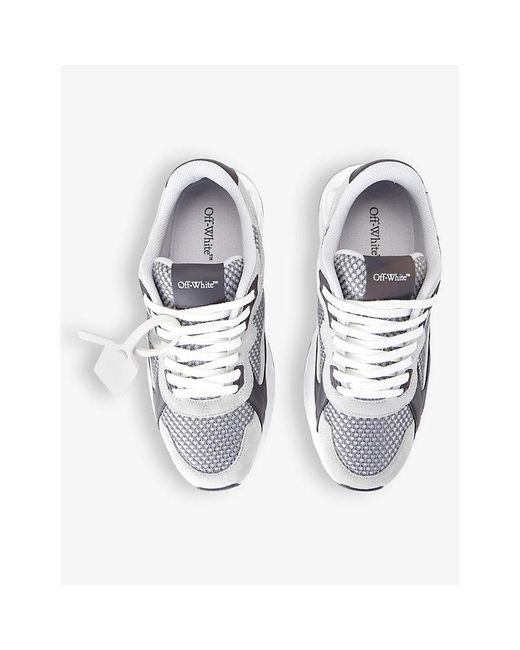 Off-White c/o Virgil Abloh Metallic Kick Off Tag-embellished Leather Low-top Trainers for men