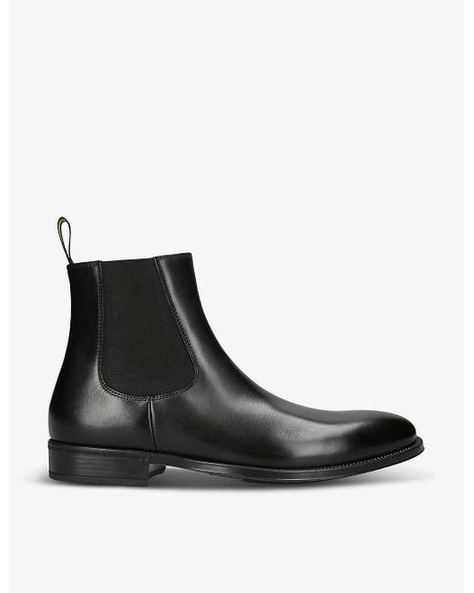 Doucal's Black Flux Leather Chelsea Boots for men