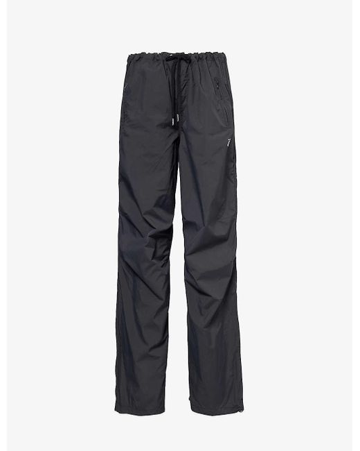 Juicy Couture Blue Ayla Drawstring-waist Shell Trousers