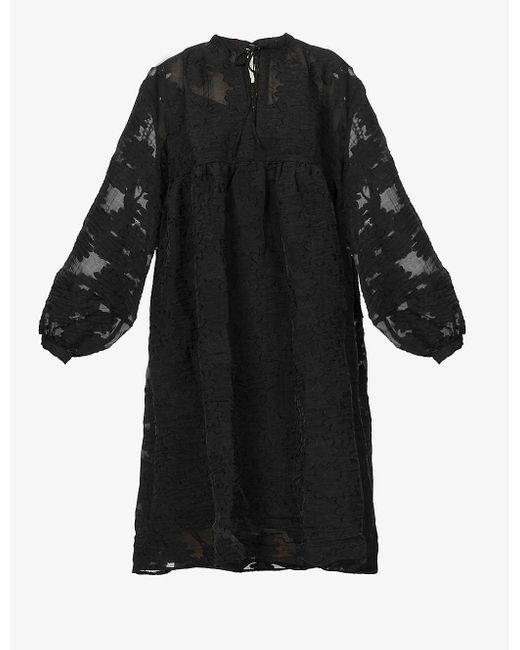 Samsøe & Samsøe Black Mynthe Oversized Woven Midi Dress