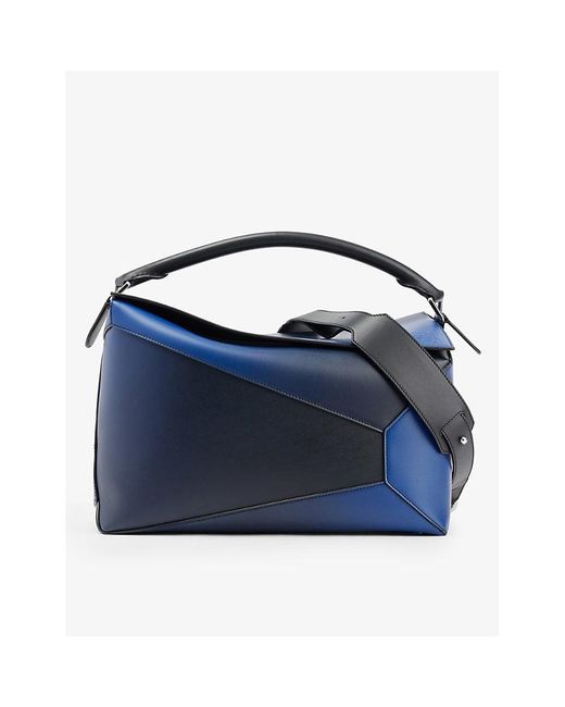 Loewe Vy Blue Puzzle Edge Large Leather Cross-body Bag for men