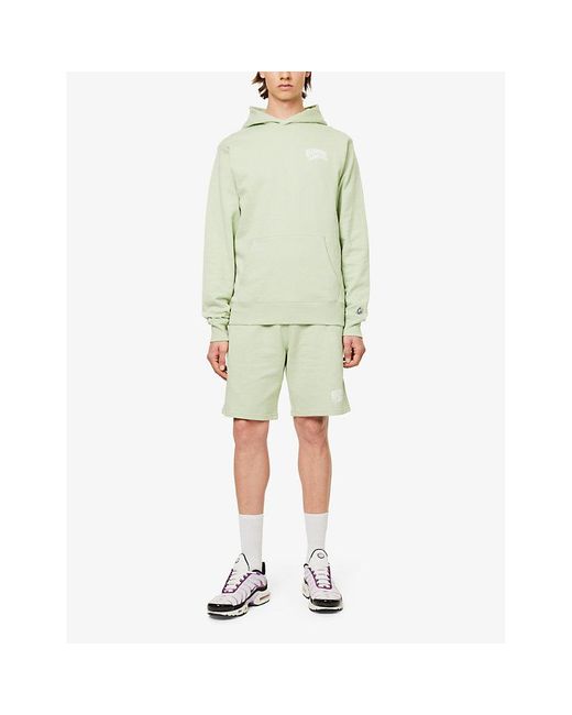 BBCICECREAM Green Arch Branded-print Cotton-jersey Hoody for men