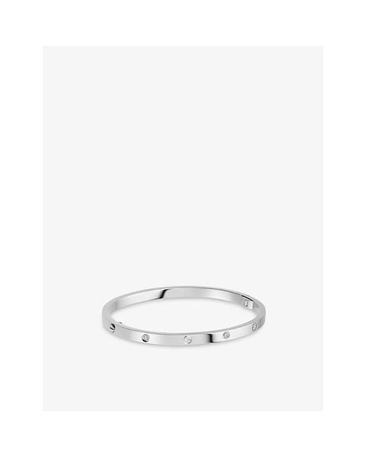 Cartier White Love Small 18Ct- And 6 Diamonds Bracelet
