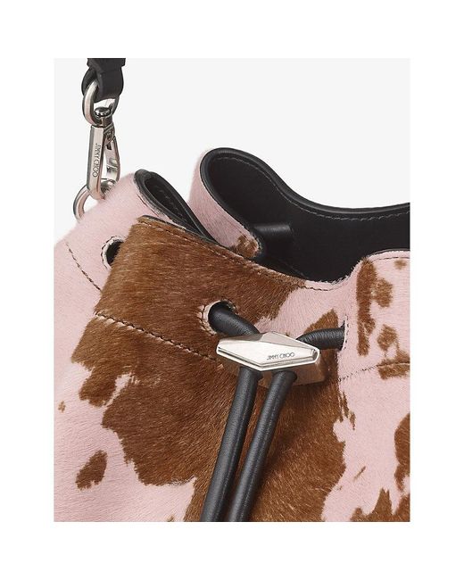 Jimmy Choo Pink Cinch Medium Cow-print Leather Shoulder Bag