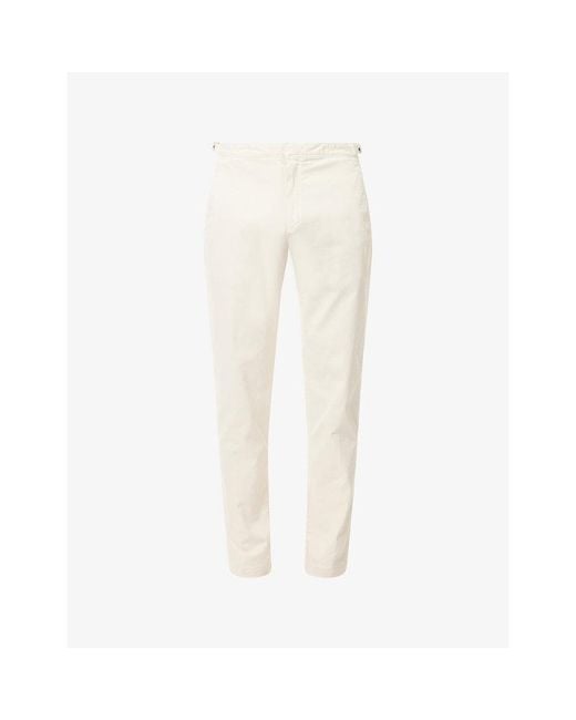 Orlebar Brown Natural Fallon Tailored-Fit Stretch-Cotton Trousers for men