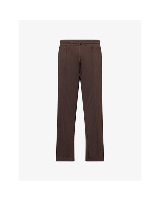 The Couture Club Brown Side-Stripe Mesh Jogging Bottoms for men