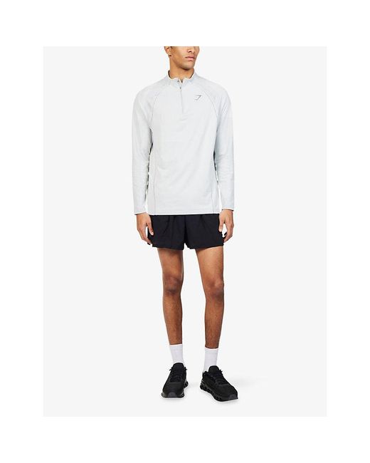 GYMSHARK White Apex Logo-Print Stretch-Woven Jacket for men