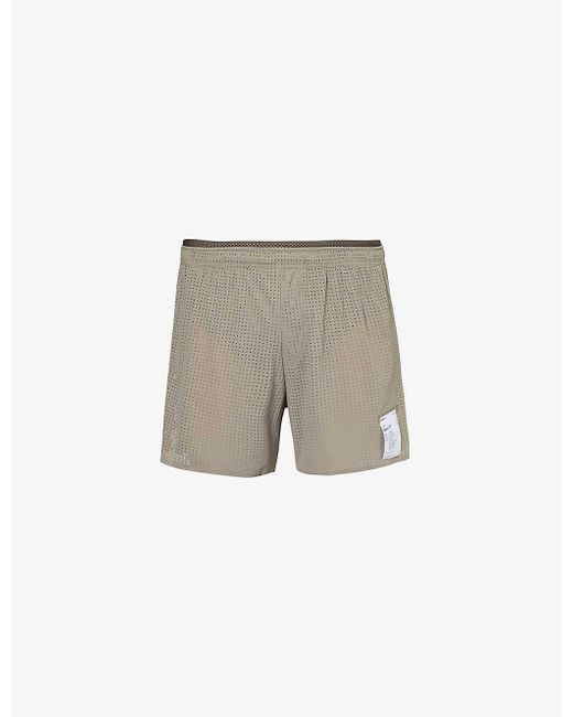 Satisfy Natural Space-otm 5' Brand-patch Stretch-woven Shorts for men